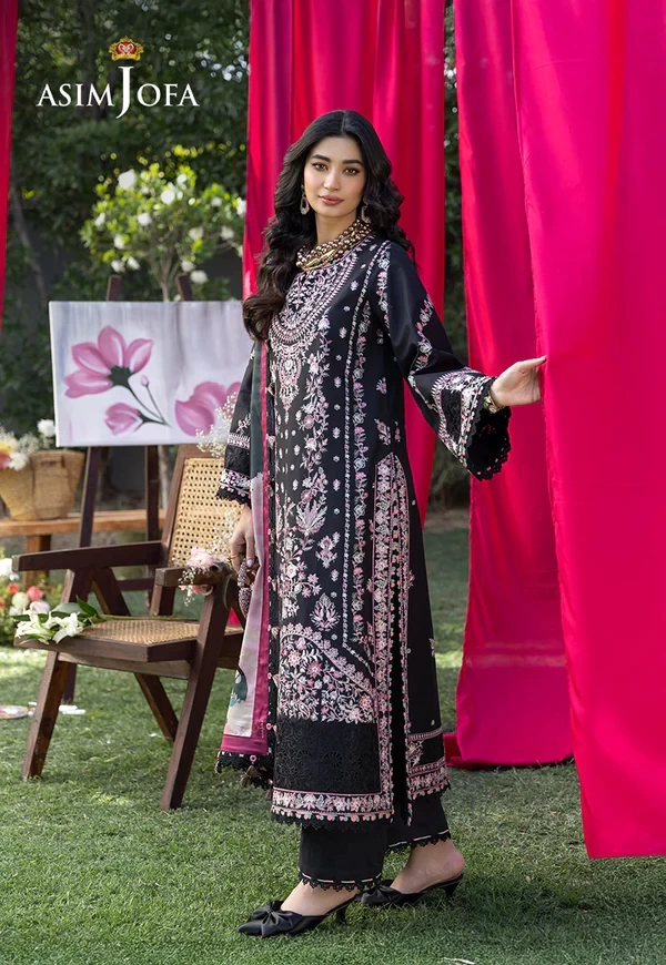Embroidered Lawn 3 Pcs - SKU: AJULW-05-UNS
