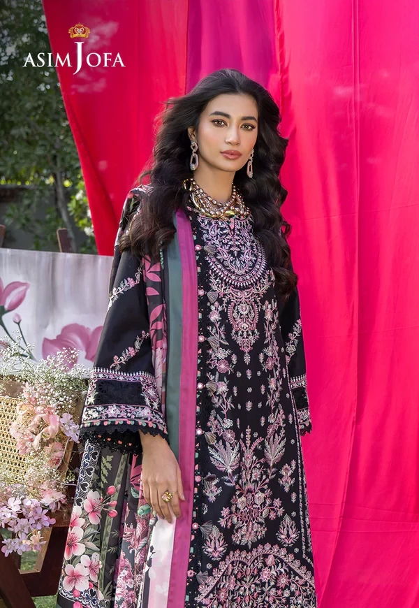 Embroidered Lawn 3 Pcs - SKU: AJULW-05-UNS