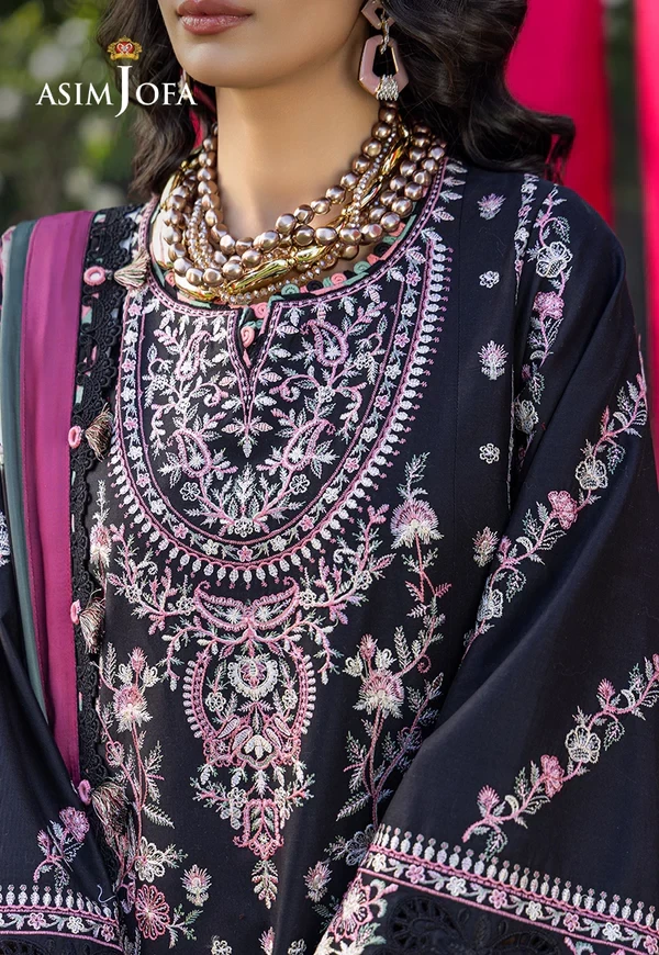 Embroidered Lawn 3 Pcs - SKU: AJULW-05-UNS