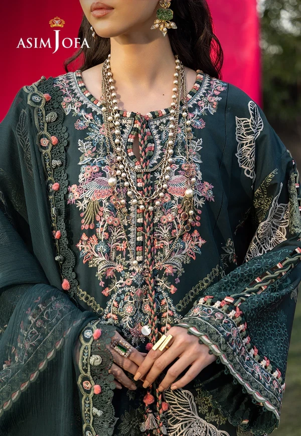 Embroidered Lawn 3 Pcs - SKU: AJULW-06-UNS