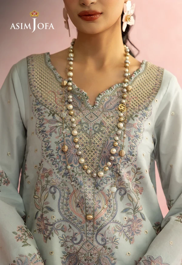 Embroidered Lawn 3 Pcs - SKU: AJULW-01-UNS
