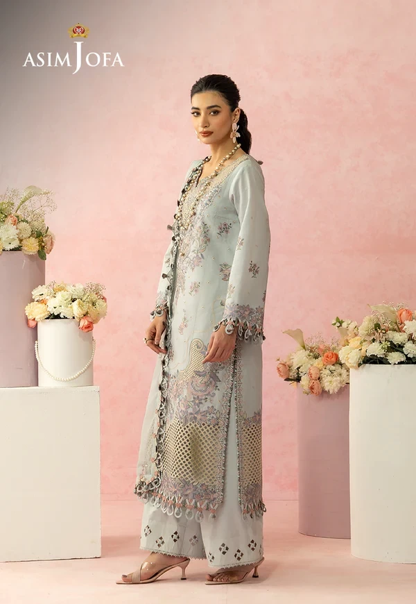 Embroidered Lawn 3 Pcs - SKU: AJULW-01-UNS