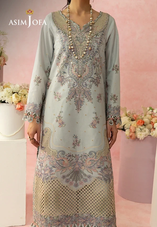 Embroidered Lawn 3 Pcs - SKU: AJULW-01-UNS