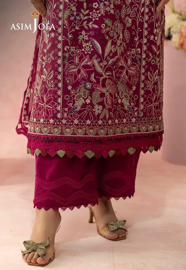 Embroidered Lawn 3 Pcs - SKU: AJULW-02-UNS