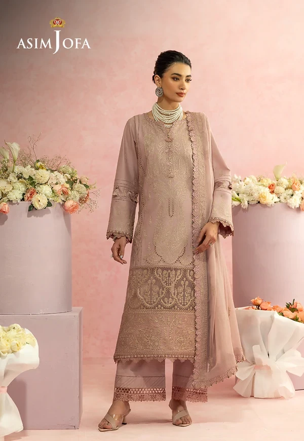 Embroidered Lawn Unstitched 3 Pcs- SKU: AJULW-11-UNS