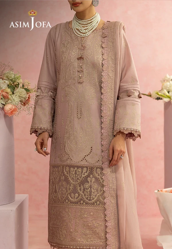 Embroidered Lawn Unstitched 3 Pcs- SKU: AJULW-11-UNS