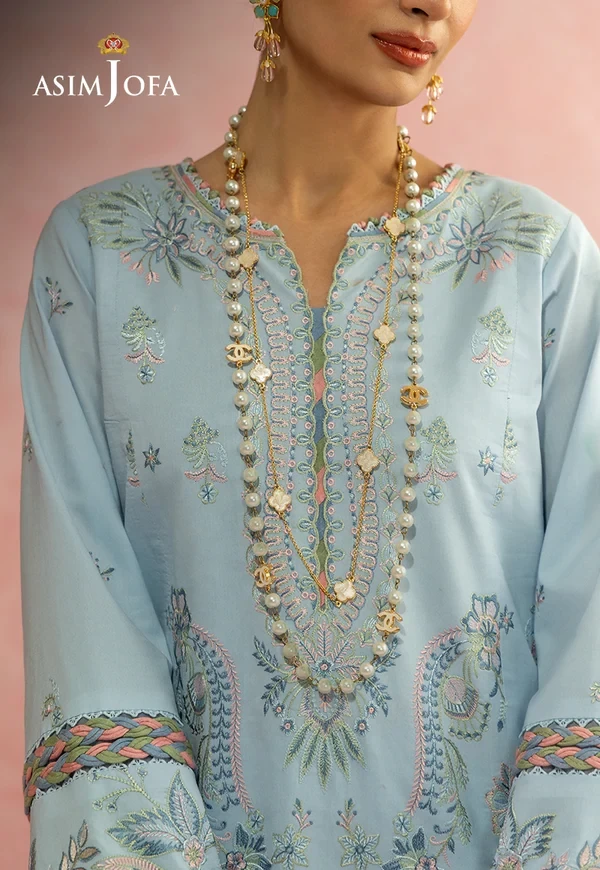 Embroidered Lawn 3 Pcs - SKU: AJULW-10-UNS