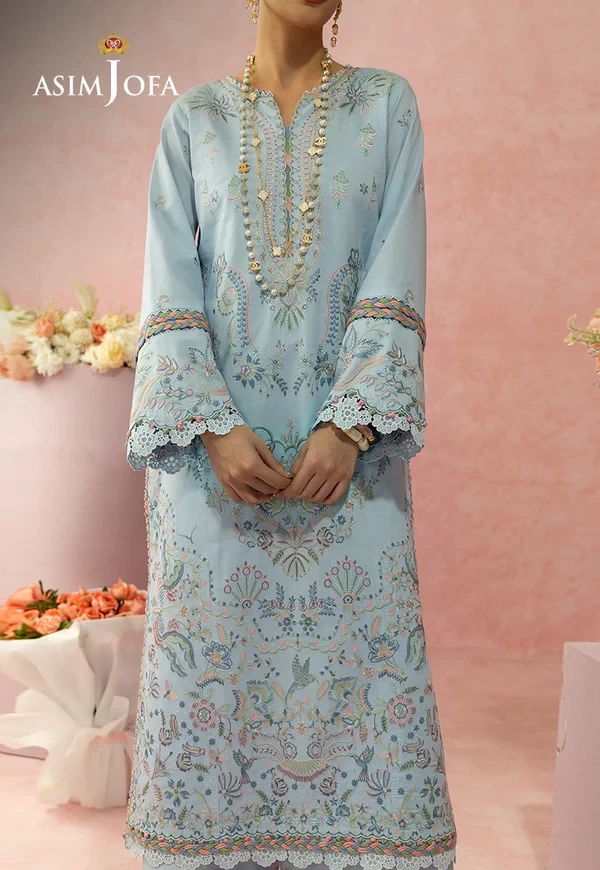 Embroidered Lawn 3 Pcs - SKU: AJULW-10-UNS