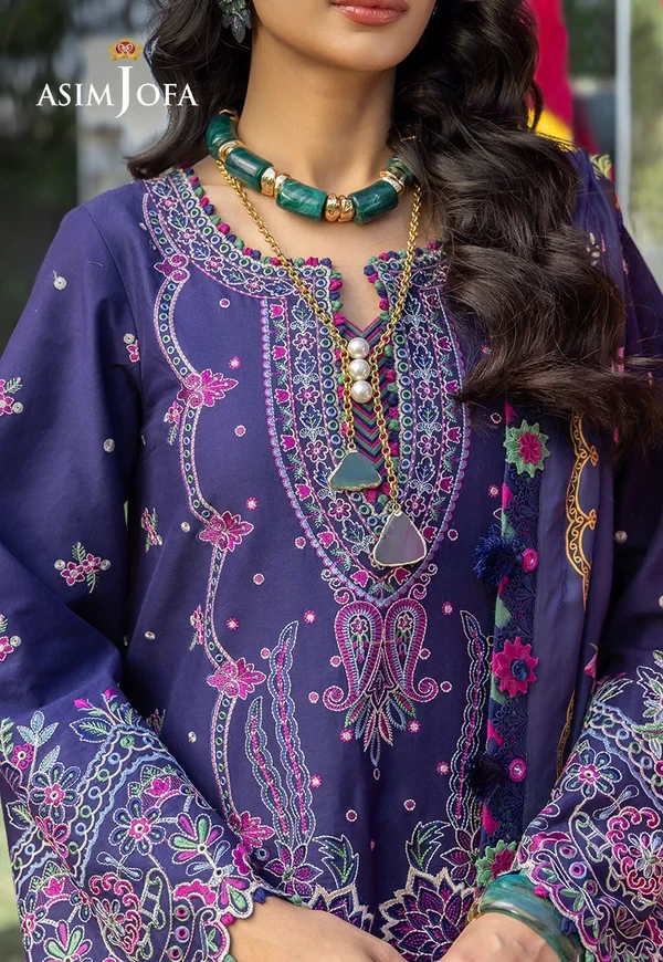 Embroidered Lawn 3 Pcs - SKU: AJULW-03-UNS