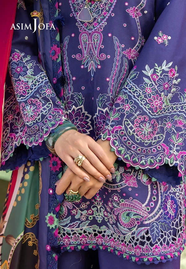 Embroidered Lawn 3 Pcs - SKU: AJULW-03-UNS