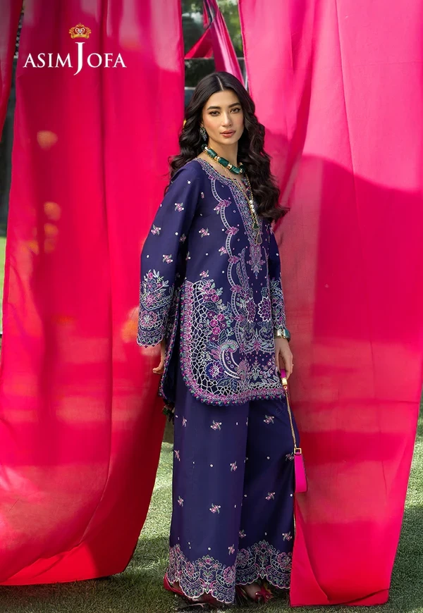 Embroidered Lawn 3 Pcs - SKU: AJULW-03-UNS