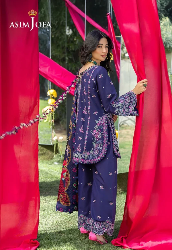 Embroidered Lawn 3 Pcs - SKU: AJULW-03-UNS