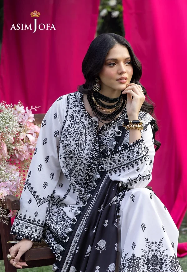 Embroidered Lawn 3 Pcs - SKU: AJULW-04-UNS