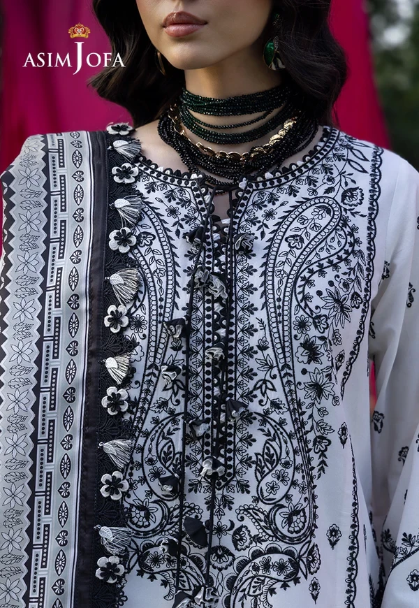 Embroidered Lawn 3 Pcs - SKU: AJULW-04-UNS