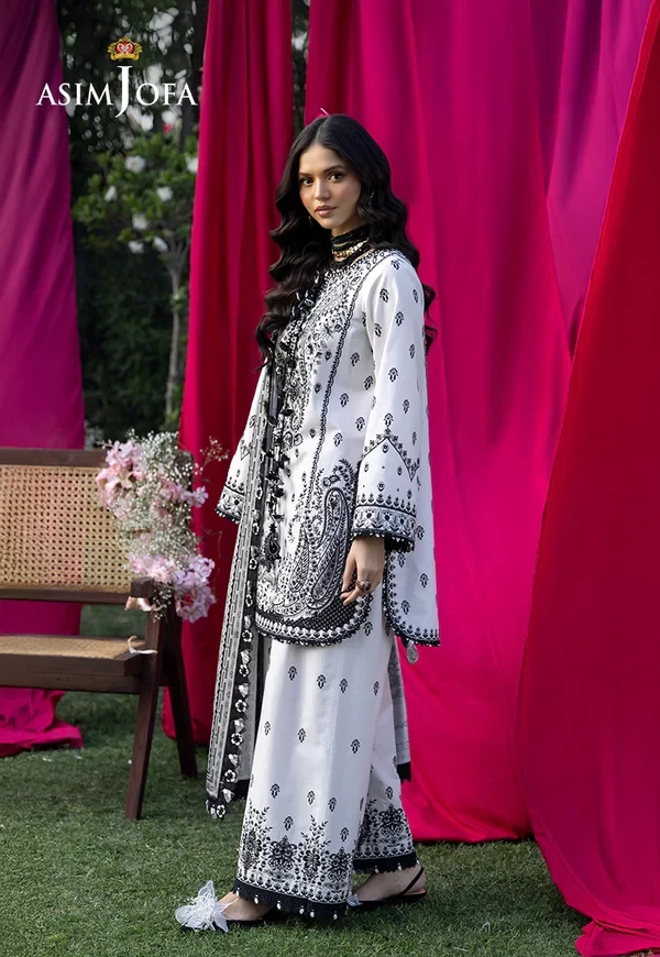 Embroidered Lawn 3 Pcs - SKU: AJULW-04-UNS