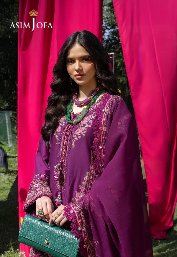 Embroidered Lawn 3 Pcs - SKU: AJULW-07-UNS