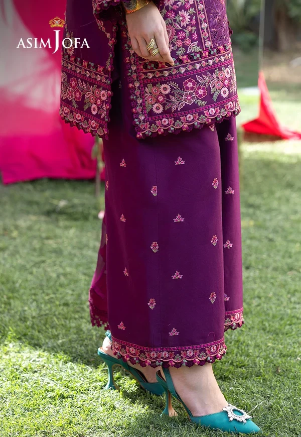 Embroidered Lawn 3 Pcs - SKU: AJULW-07-UNS