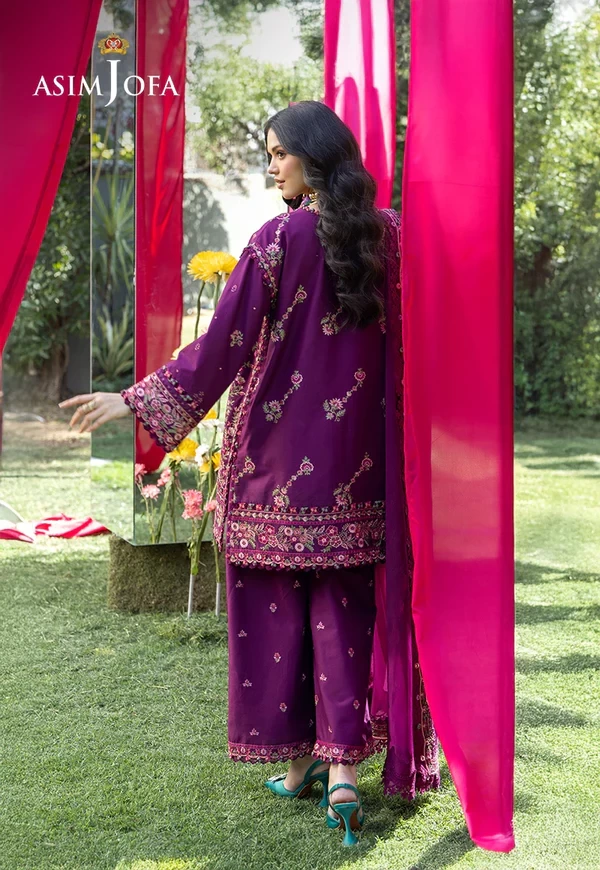 Embroidered Lawn 3 Pcs - SKU: AJULW-07-UNS