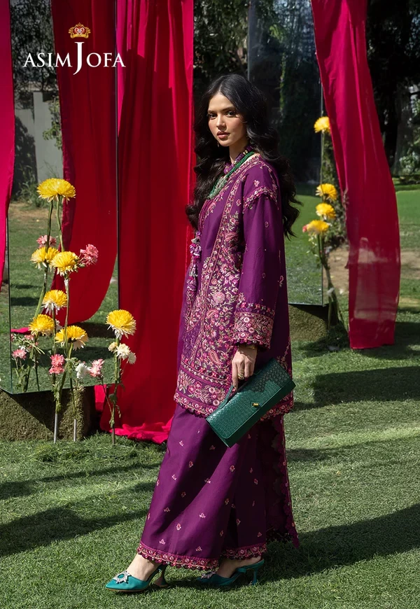Embroidered Lawn 3 Pcs - SKU: AJULW-07-UNS