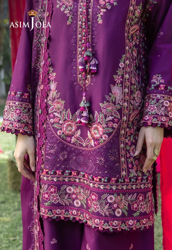 Embroidered Lawn 3 Pcs - SKU: AJULW-07-UNS