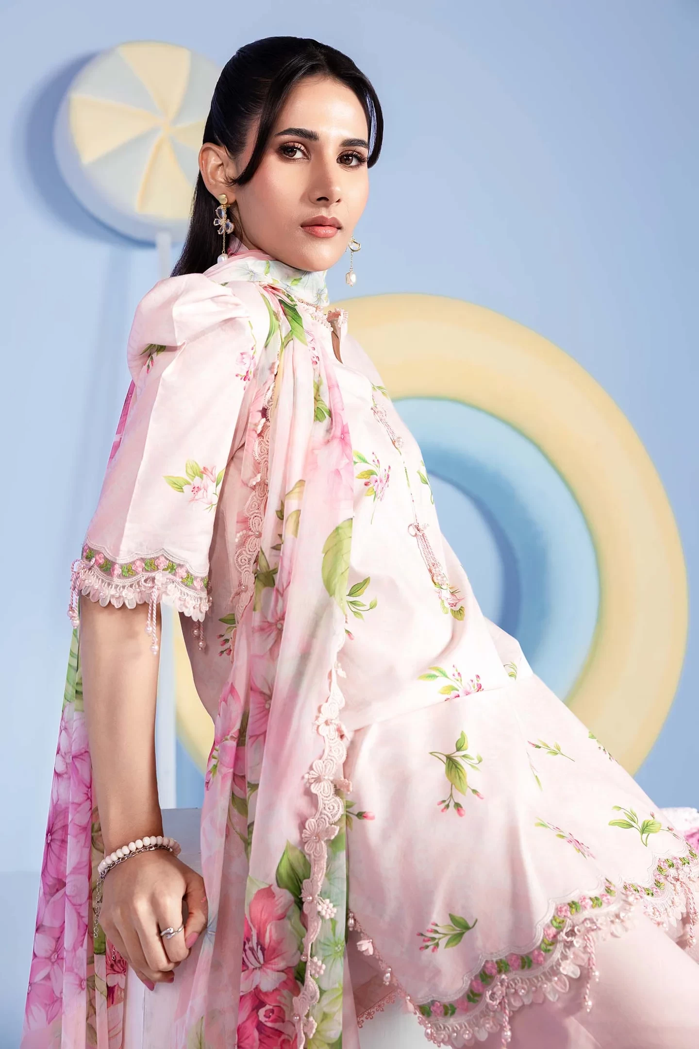 3 Pc Embroidered Lawn Suit - #MB-CUSV13-15A