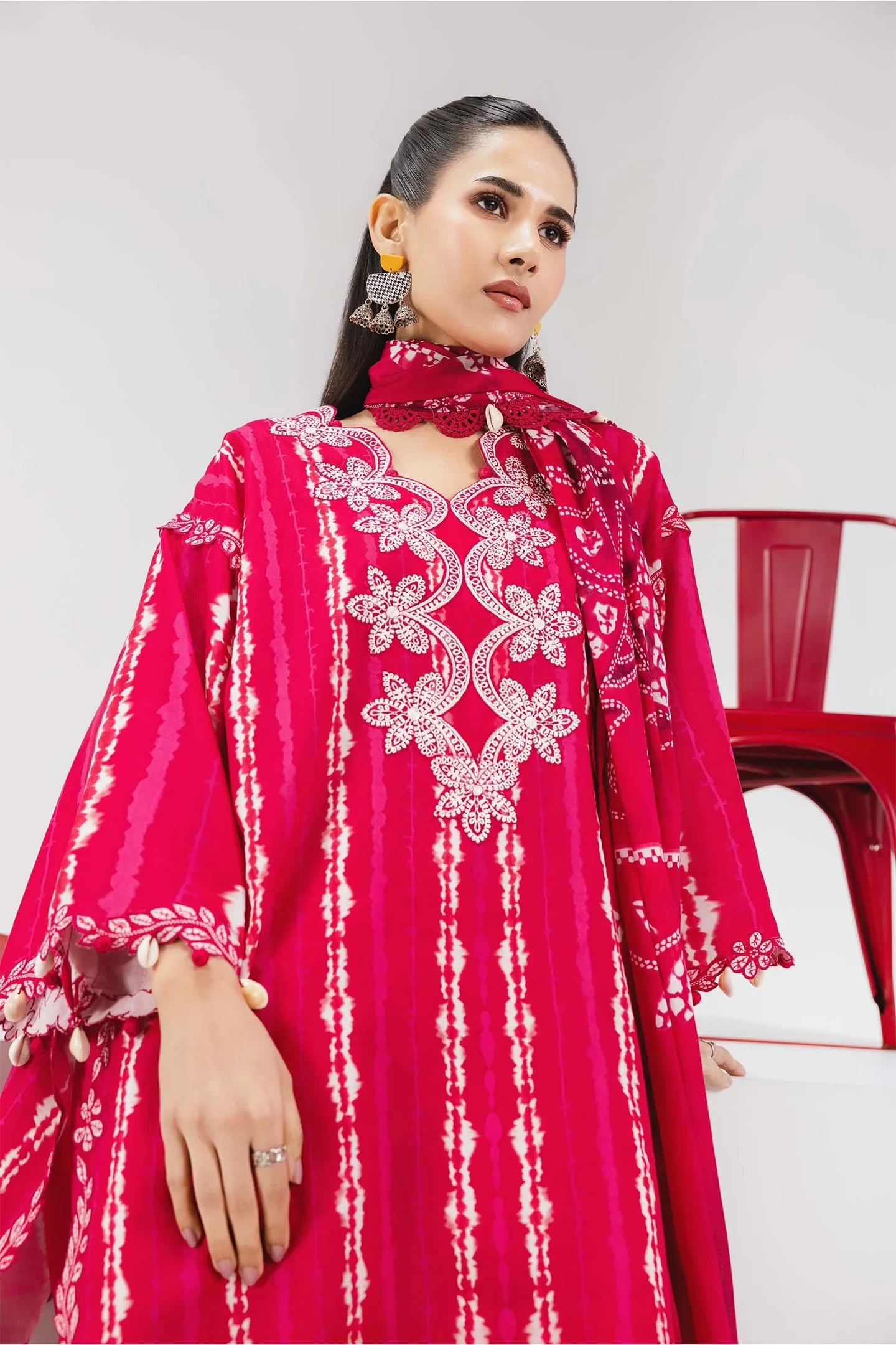 3 Pc Embroidered Lawn Suit - #MB-CUSV13-14A