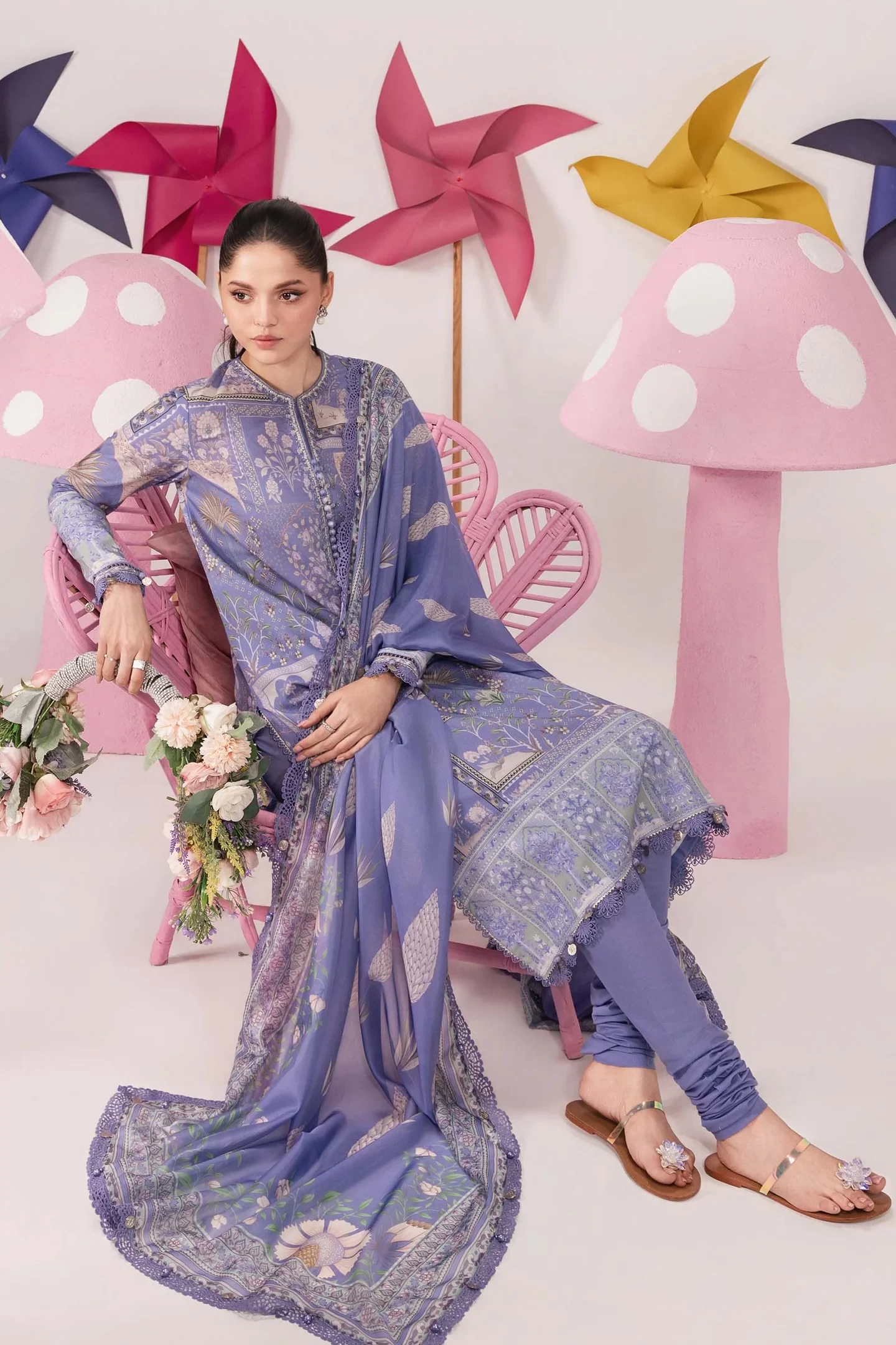 3 Pc Embroidered Lawn Suit - #MB-CUSV13-11B