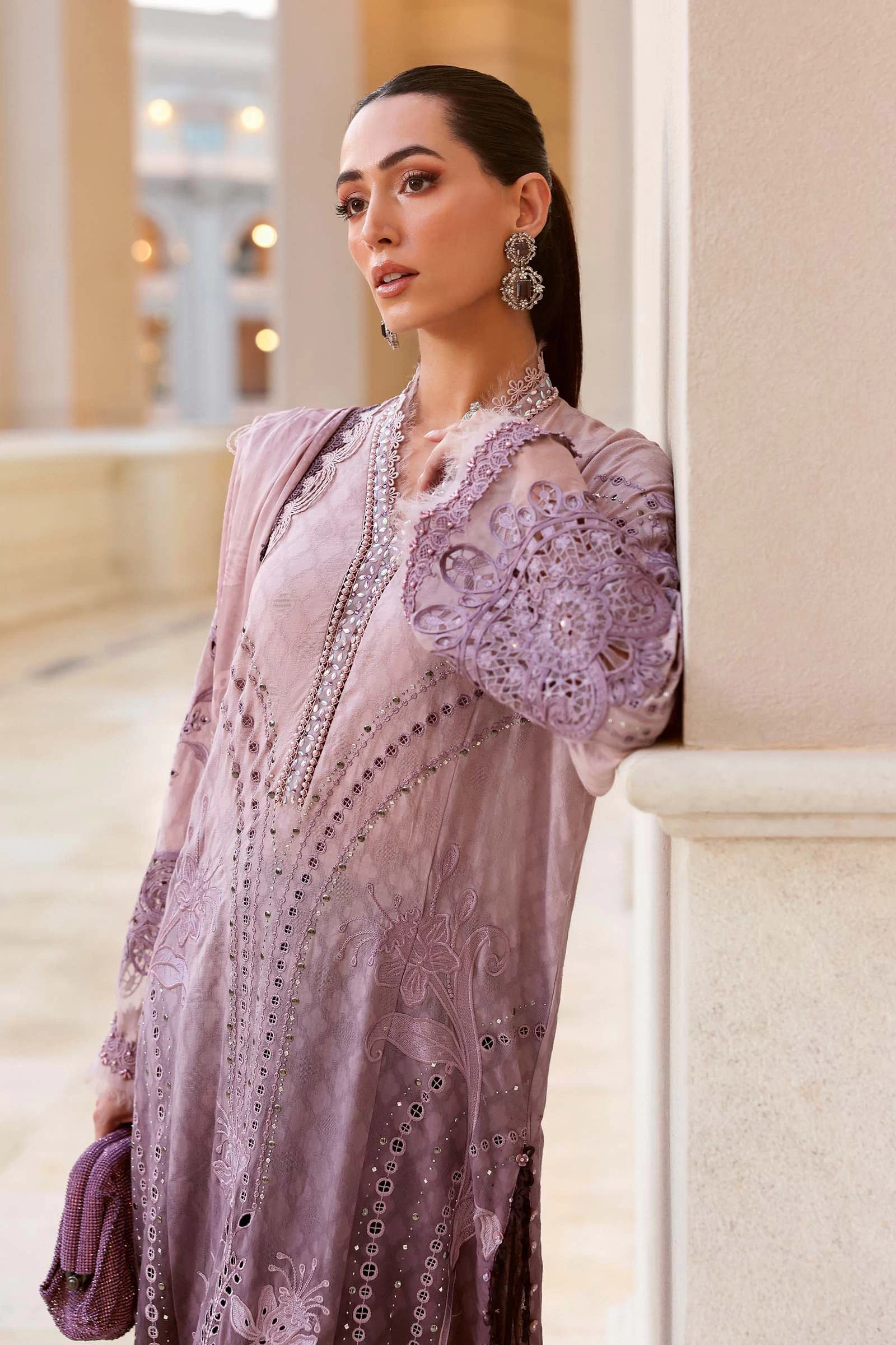 3 Piece Embroidered Jacquard Lawn Suit - D-2601-B-Default