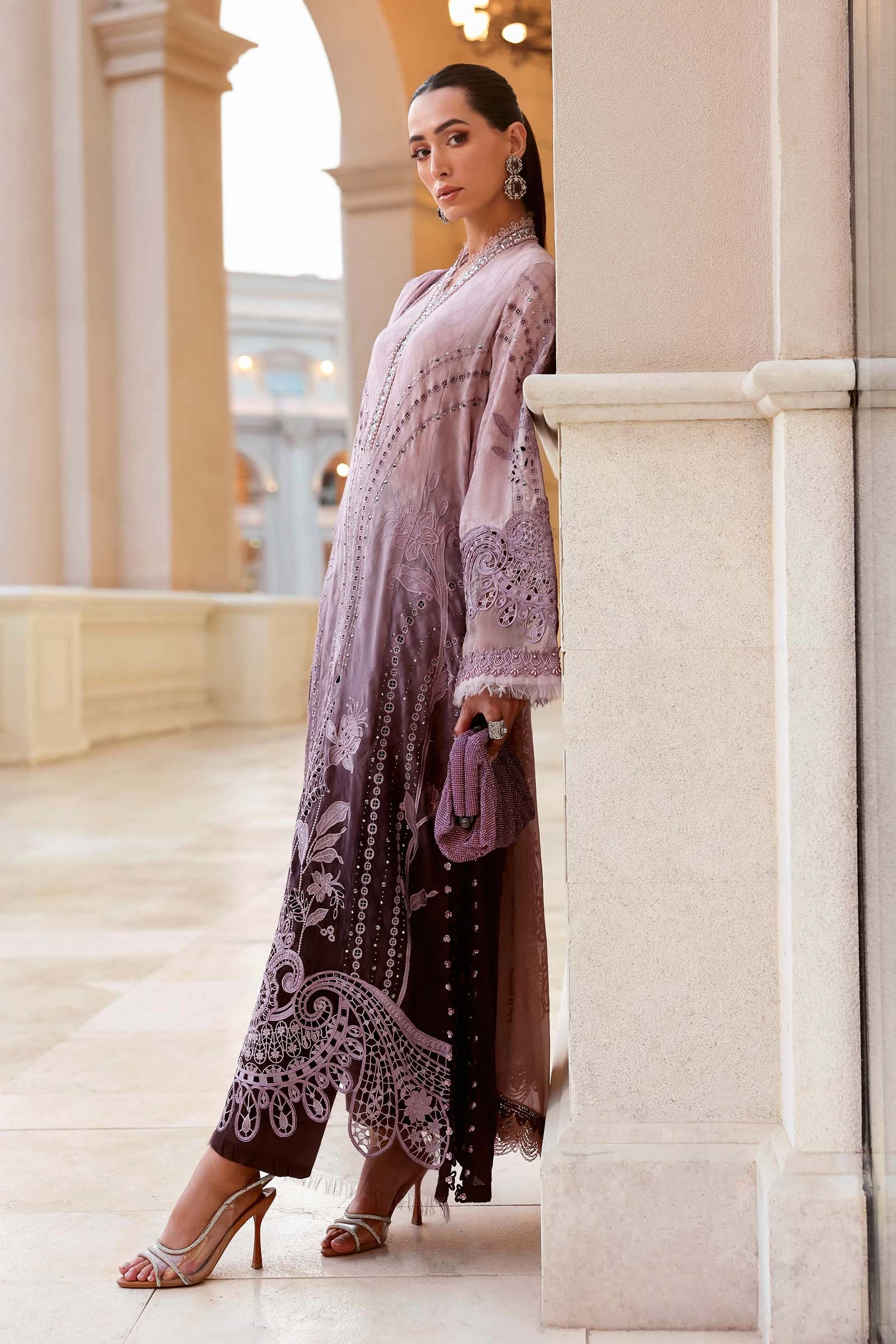 3 Piece Embroidered Jacquard Lawn Suit - D-2601-B-Default