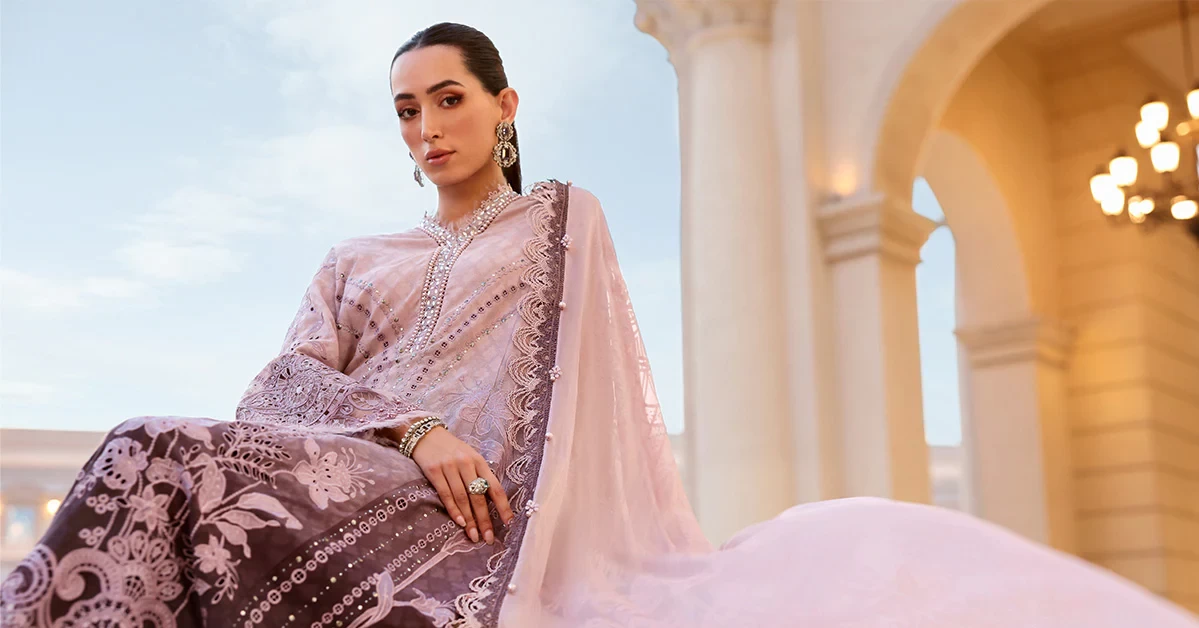 3 Piece Embroidered Jacquard Lawn Suit - D-2601-B-Default