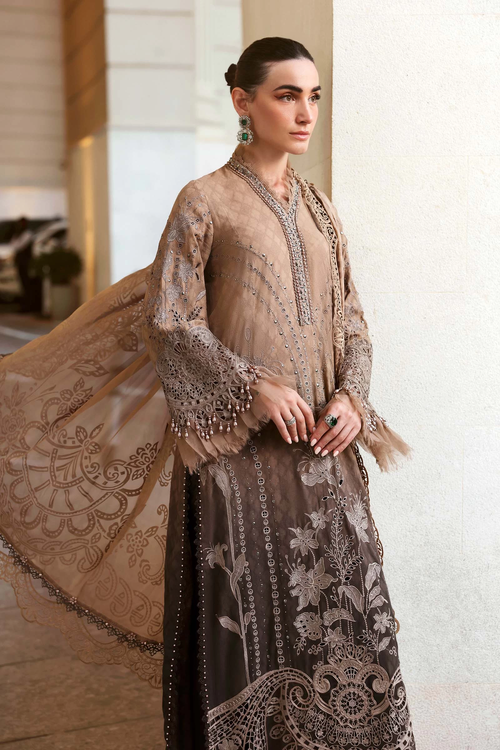 3 Piece Embroidered Jacquard Lawn Suit - D-2601-A-Default