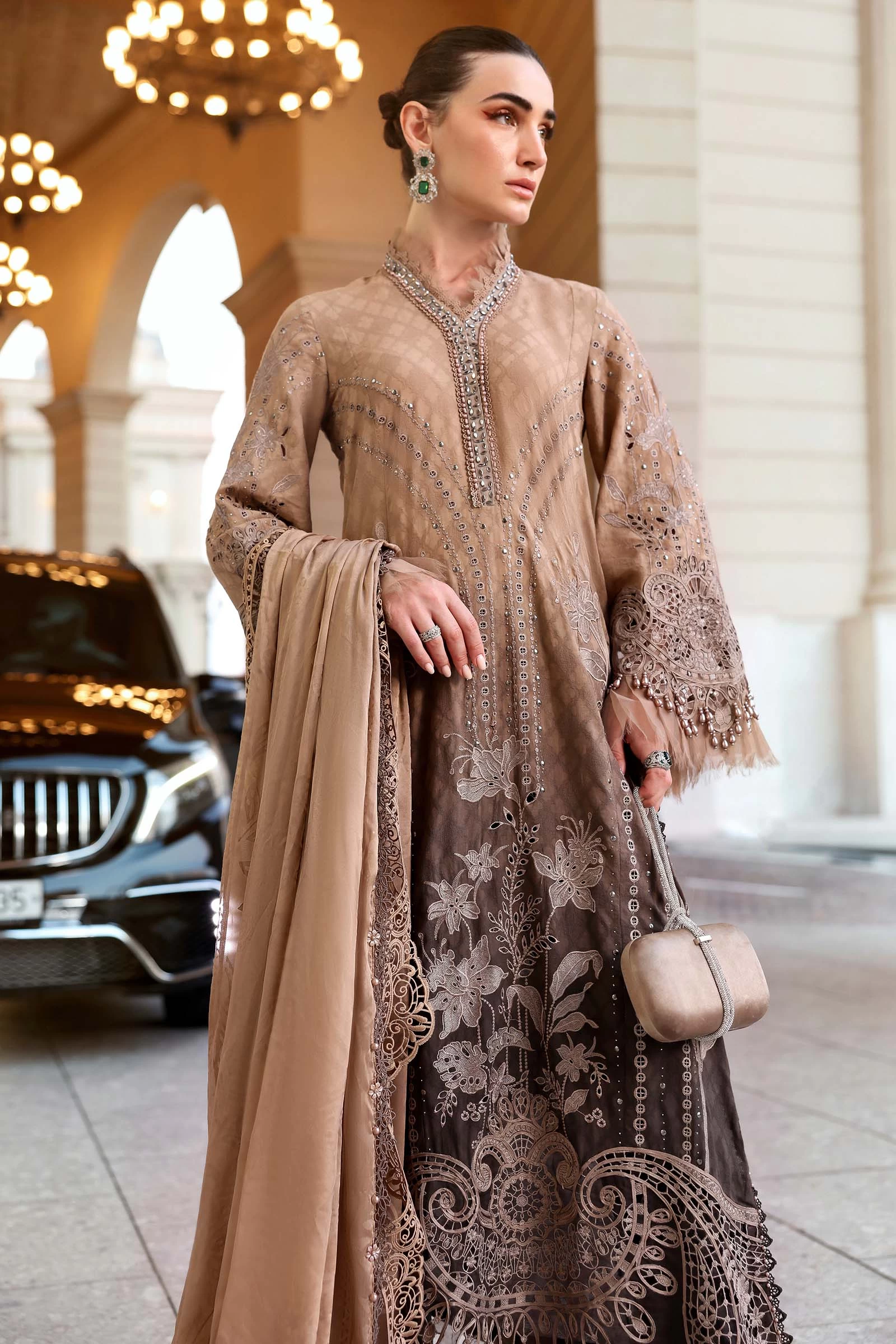 3 Piece Embroidered Jacquard Lawn Suit - D-2601-A-Default
