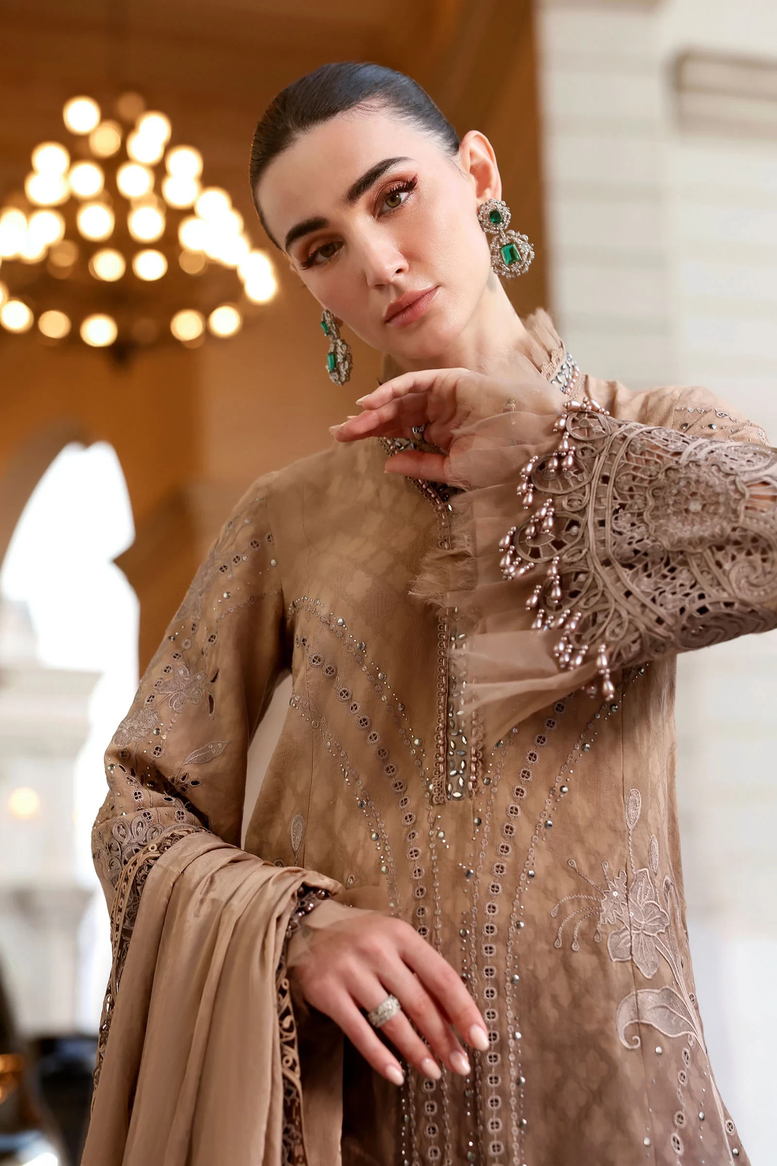 3 Piece Embroidered Jacquard Lawn Suit - D-2601-A-Default