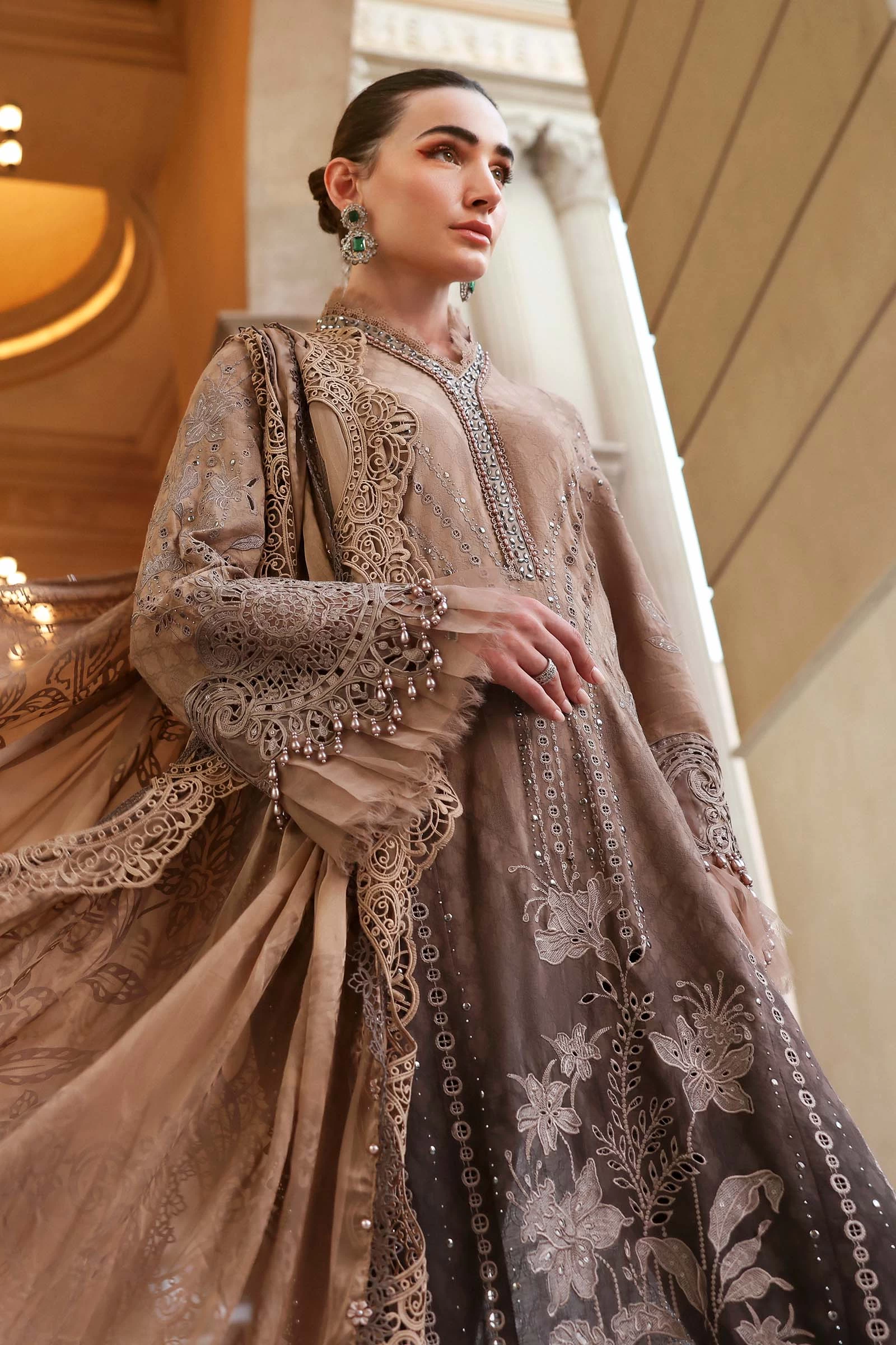 3 Piece Embroidered Jacquard Lawn Suit - D-2601-A-Default