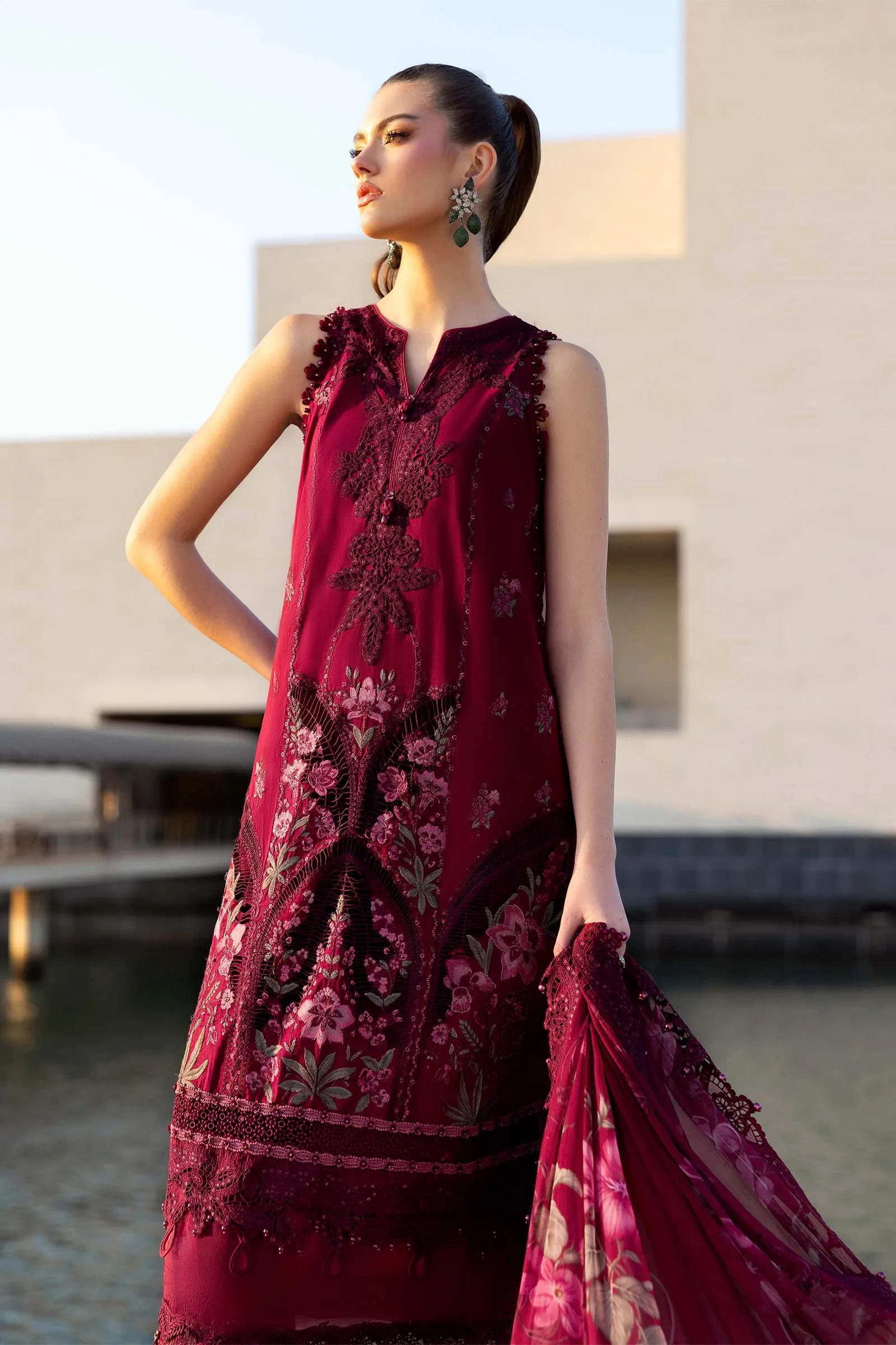 3 Piece Embroidered Lawn Suit - D-2611-B-Default
