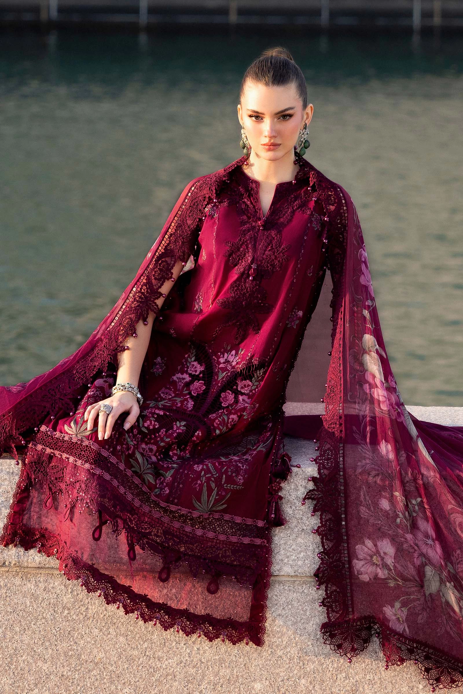 3 Piece Embroidered Lawn Suit - D-2611-B-Default