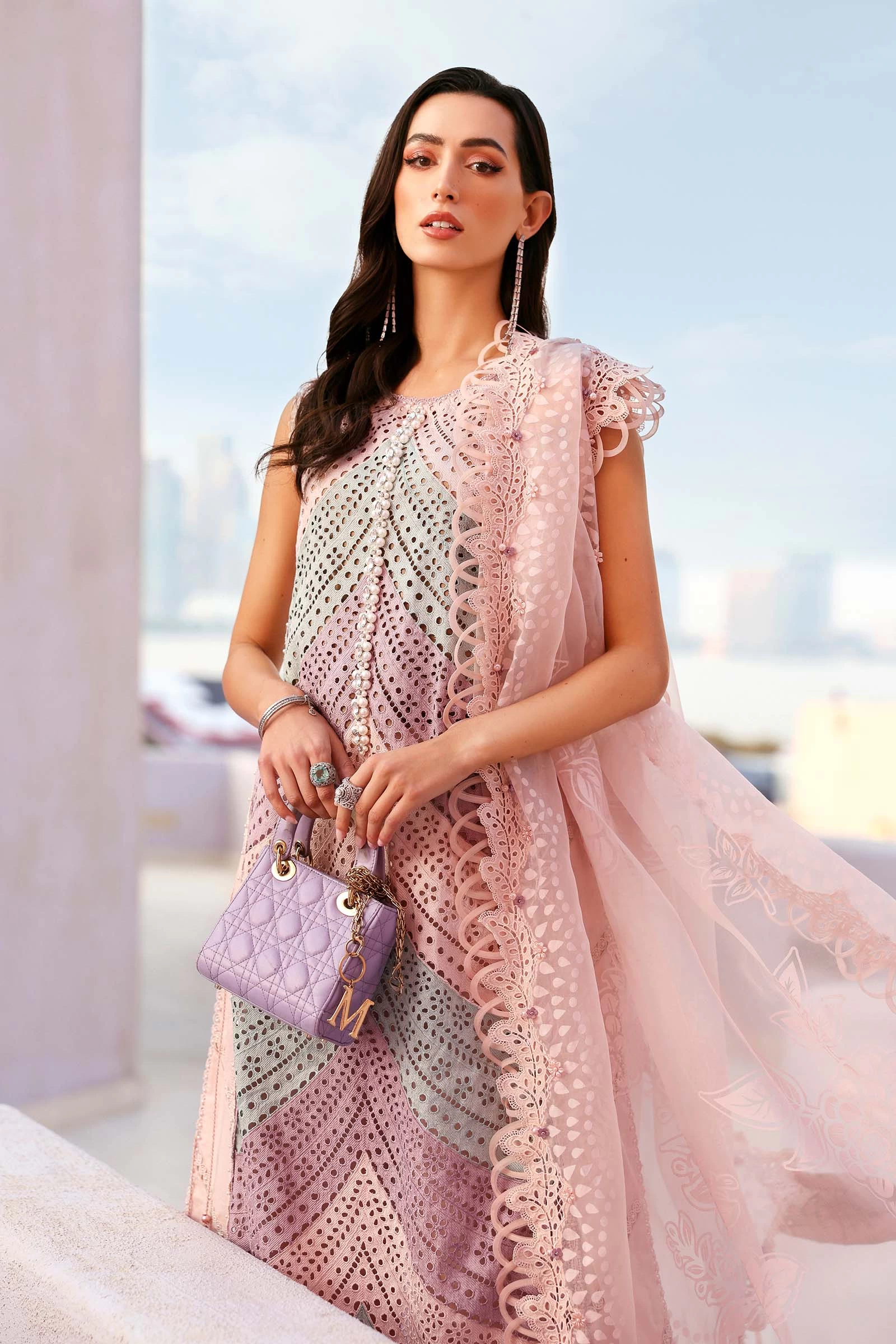 3 Piece  Embroidered Lawn Suit - D-2612-B-Default