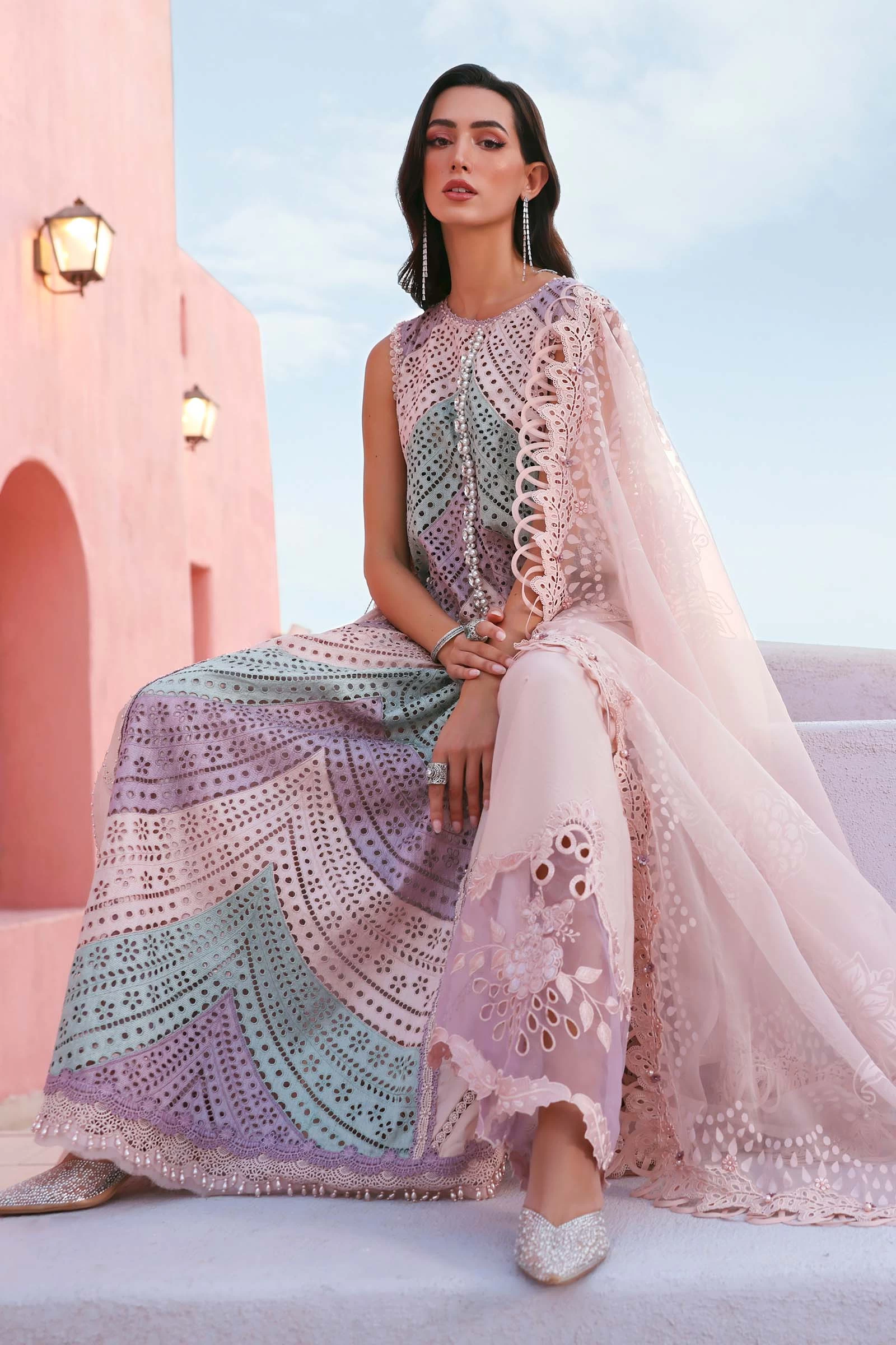 3 Piece  Embroidered Lawn Suit - D-2612-B-Default