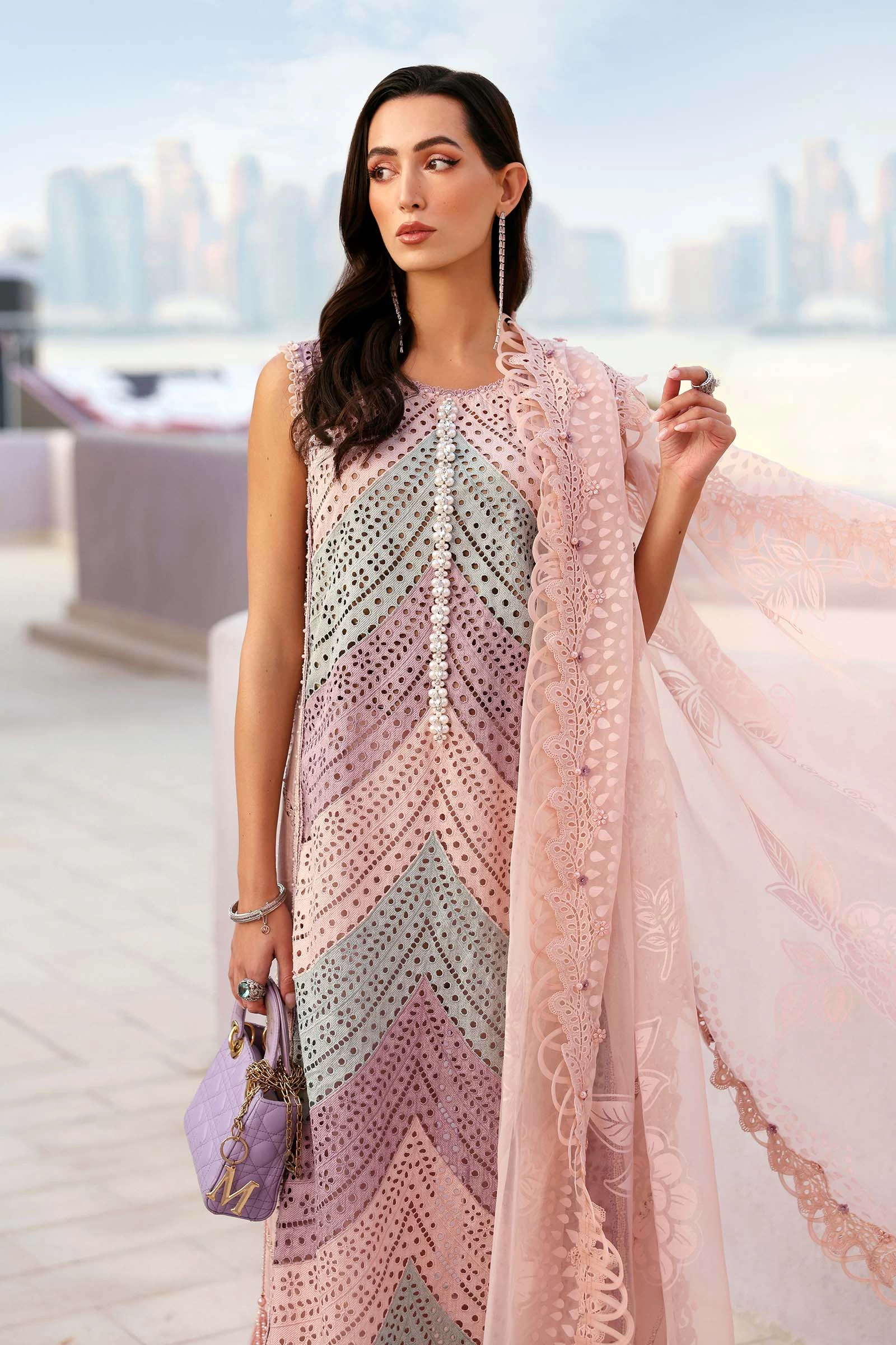 3 Piece  Embroidered Lawn Suit - D-2612-B-Default