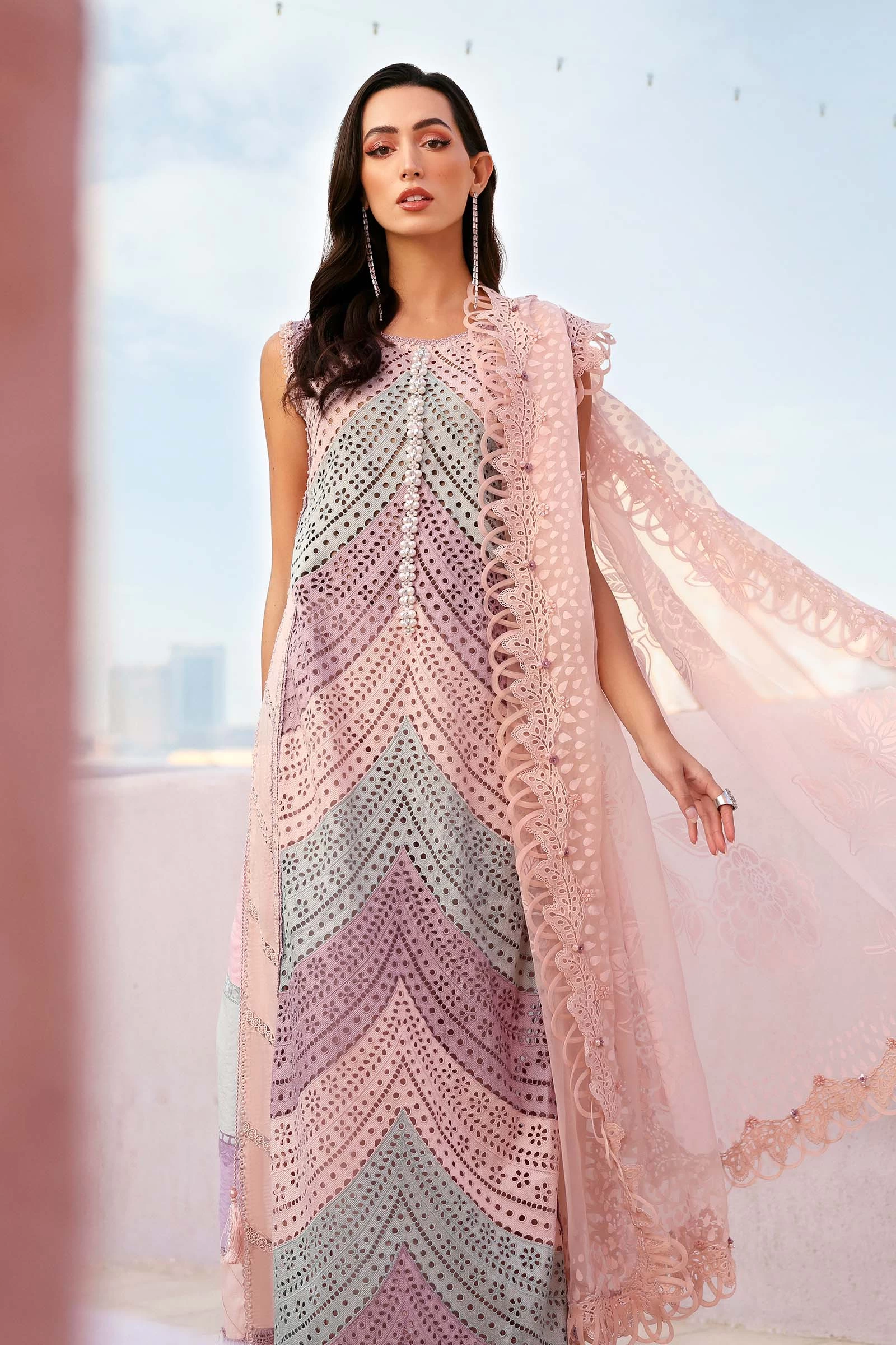 3 Piece  Embroidered Lawn Suit - D-2612-B-Default