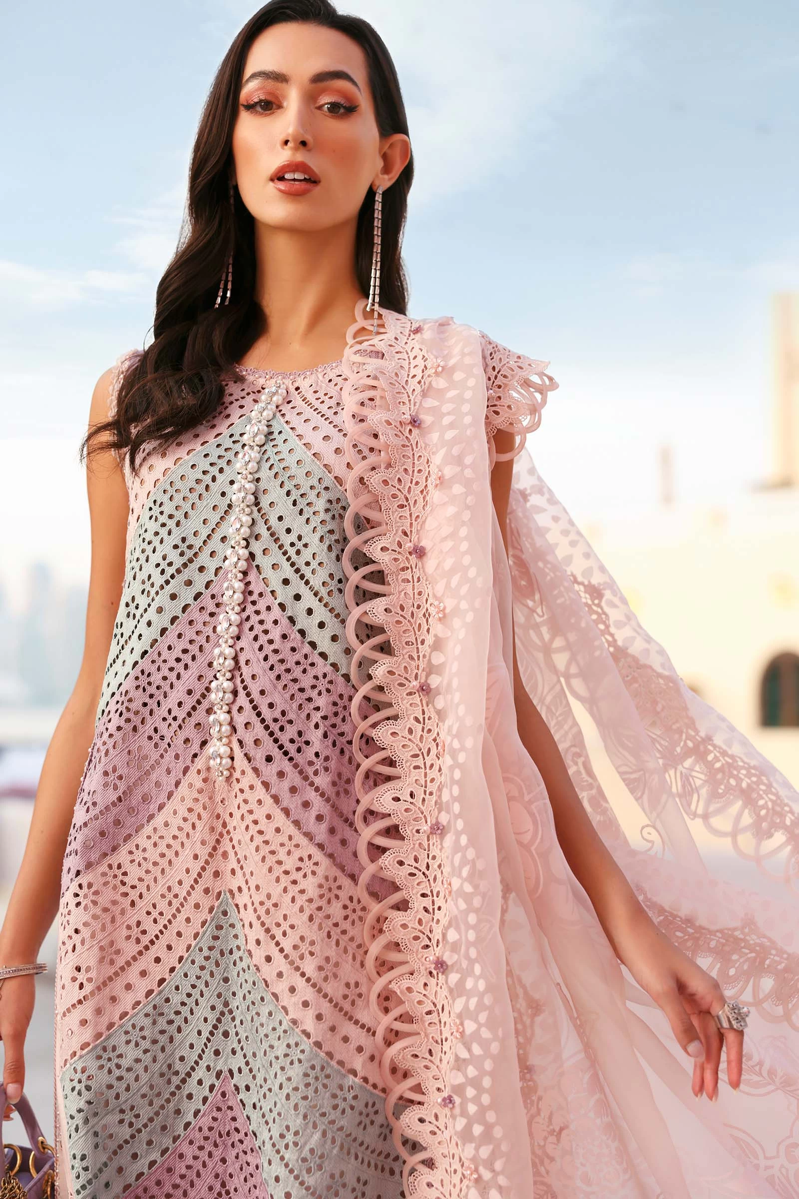 3 Piece  Embroidered Lawn Suit - D-2612-B-Default
