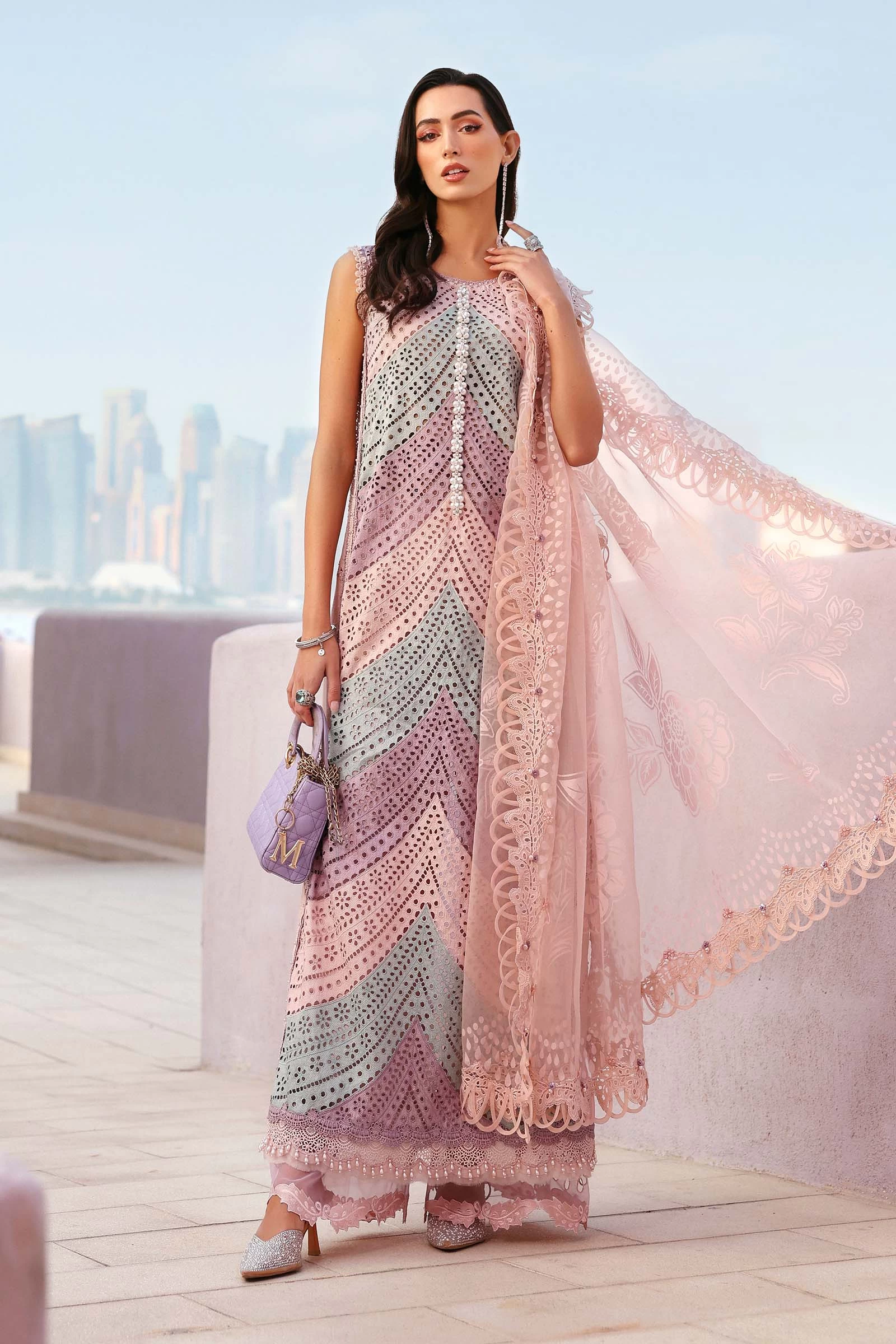 3 Piece  Embroidered Lawn Suit - D-2612-B-Default