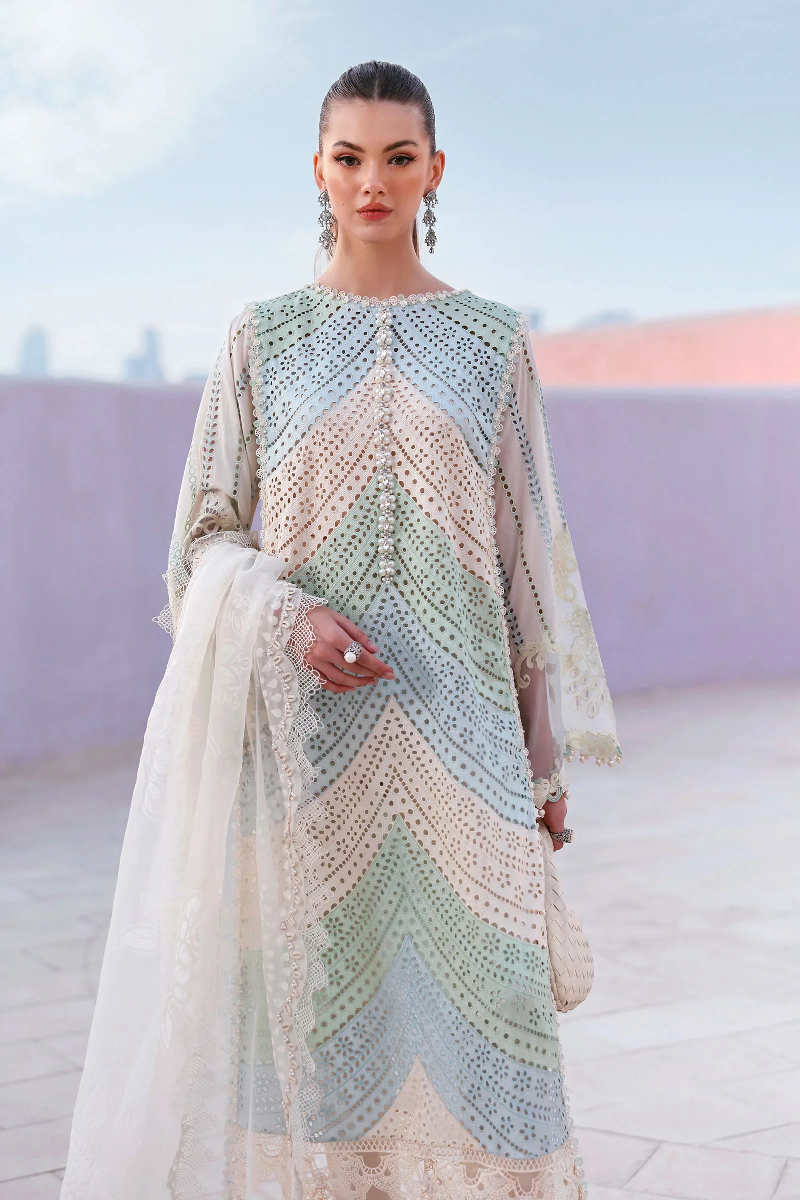 3 Piece Embroidered Lawn Suit - D-2612-A-Default