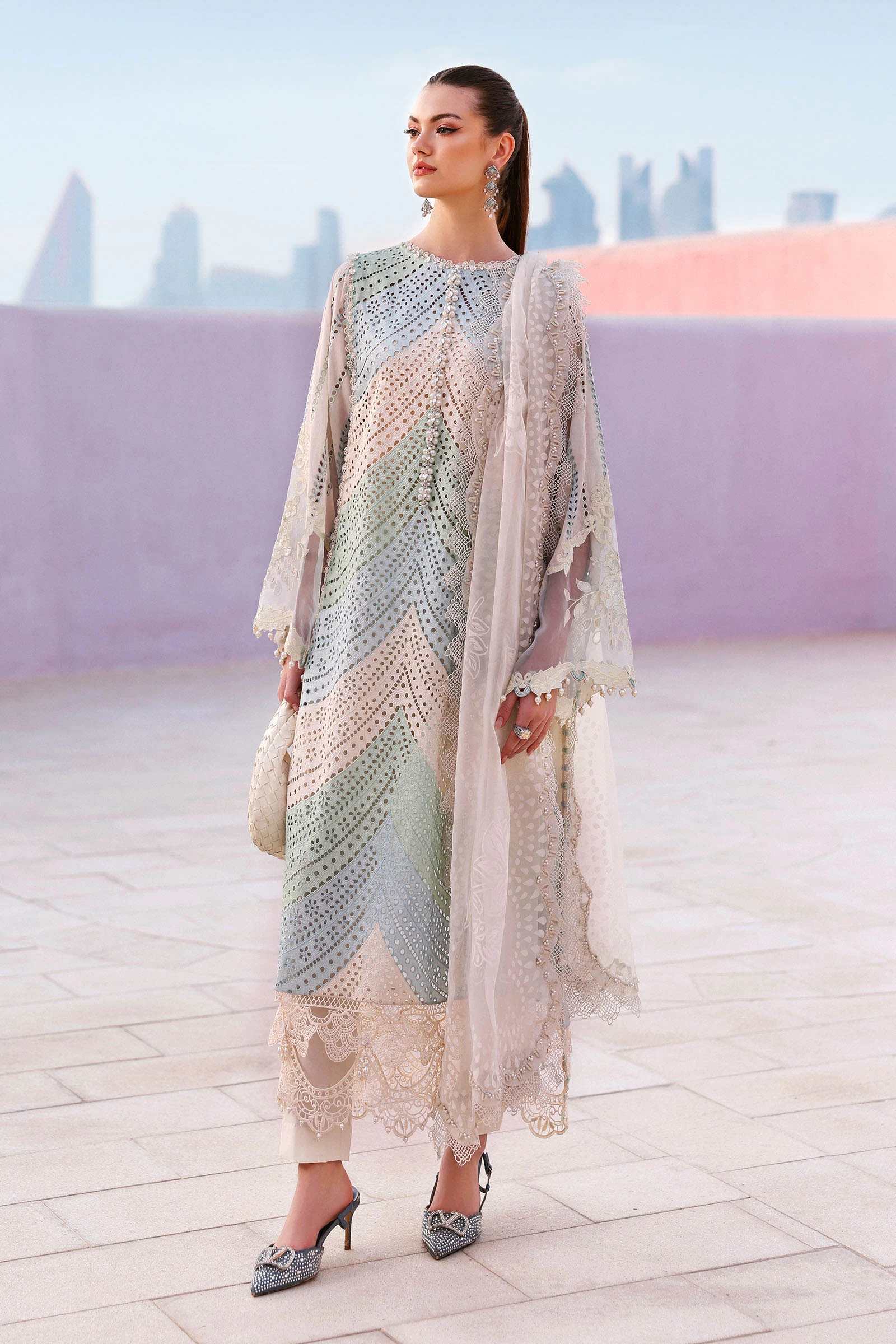 3 Piece Embroidered Lawn Suit - D-2612-A-Default