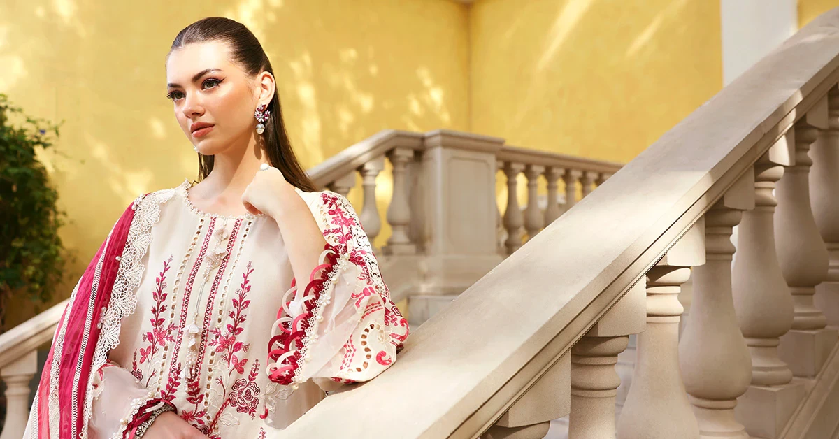 3 Piece Embroidered Jacquard Lawn Suit - D-2609-A-Default