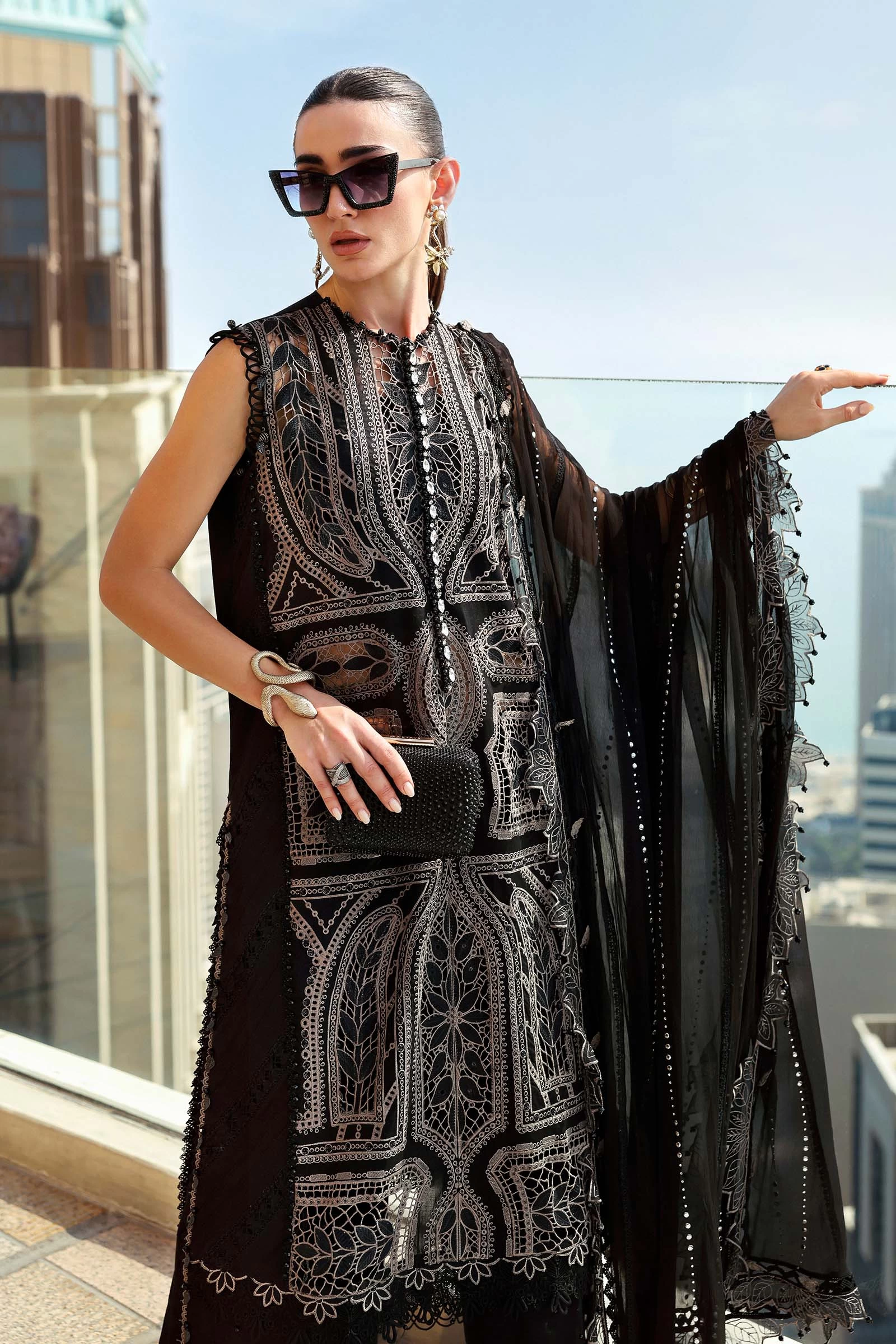 3 Piece Embroidered Lawn Suit - D-2608-B-Default