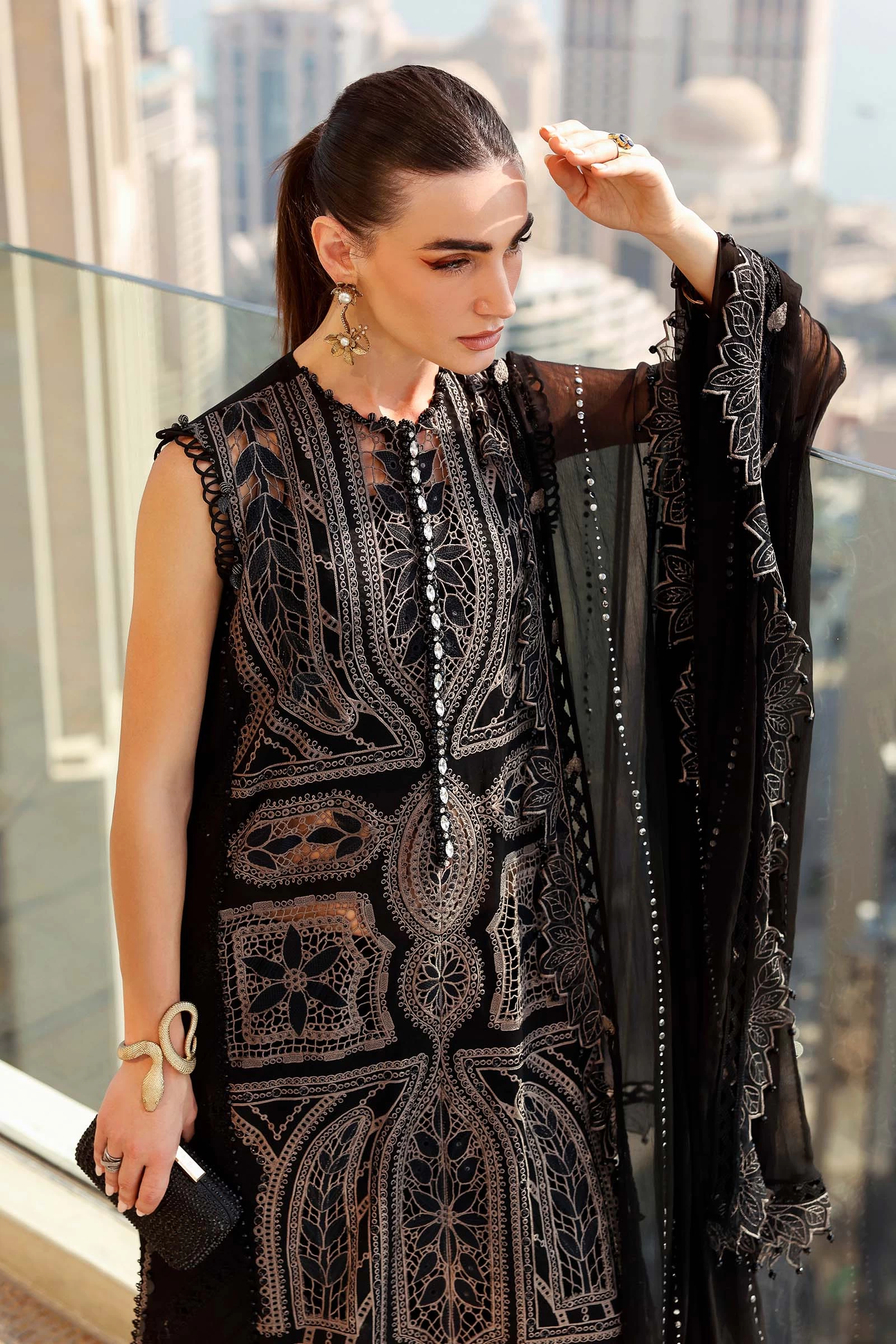 3 Piece Embroidered Lawn Suit - D-2608-B-Default