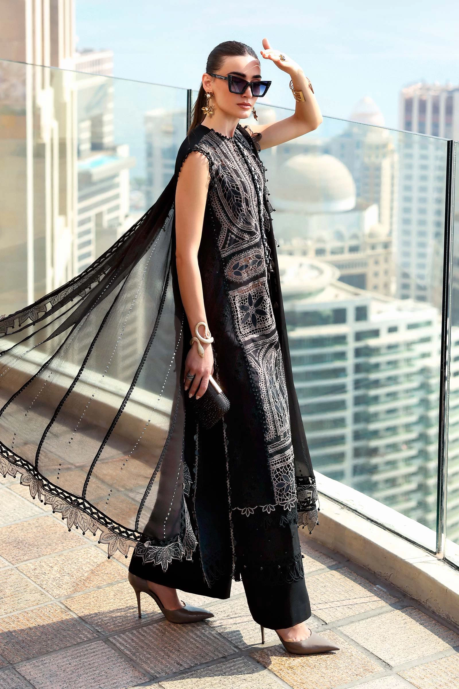 3 Piece Embroidered Lawn Suit - D-2608-B-Default