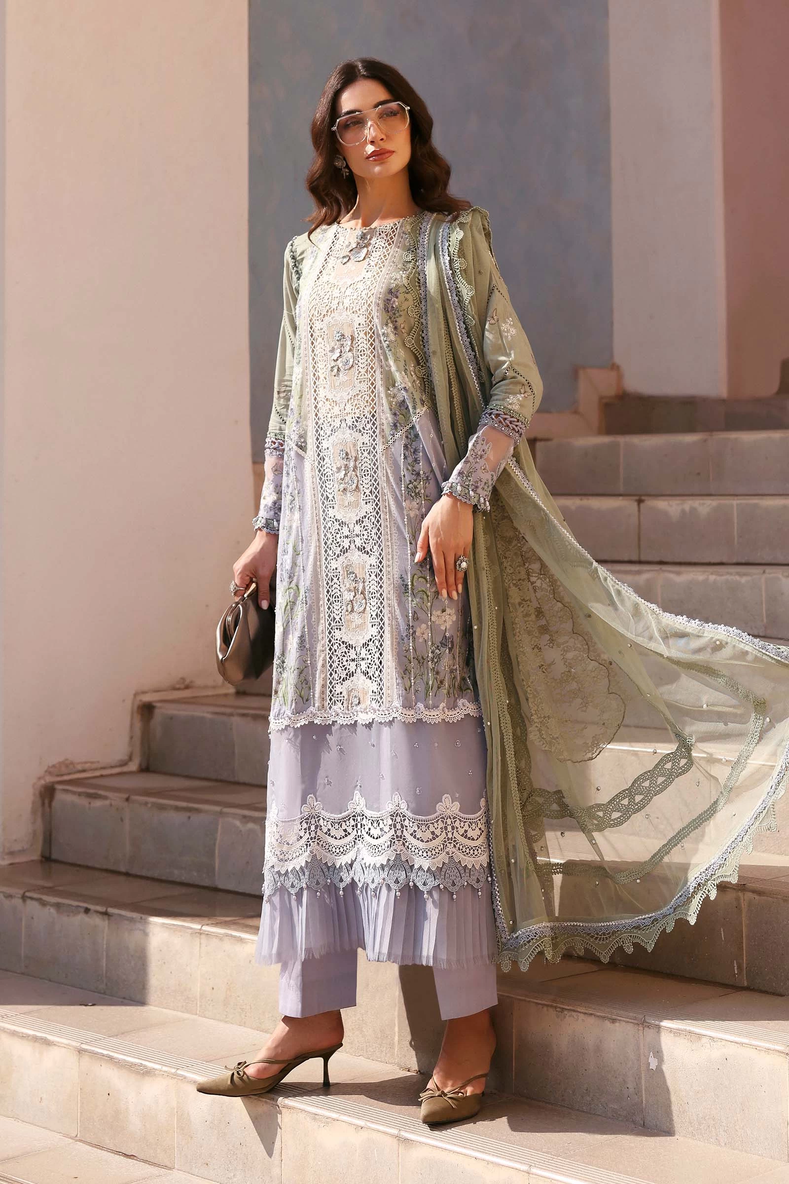 3 Piece Embroidered Lawn Suit - D-2606-B-Default