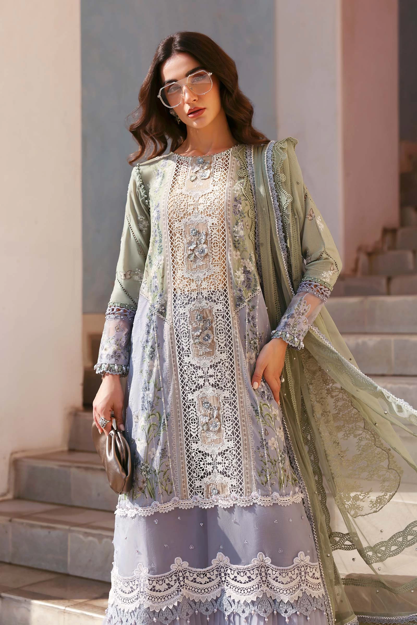 3 Piece Embroidered Lawn Suit - D-2606-B-Default